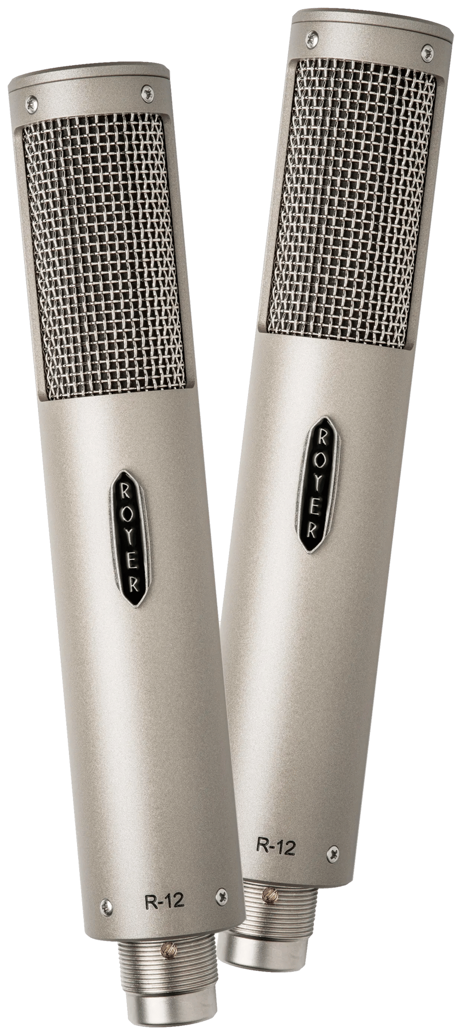 The Royer R-12 matched pair active ribbon microphones, full length