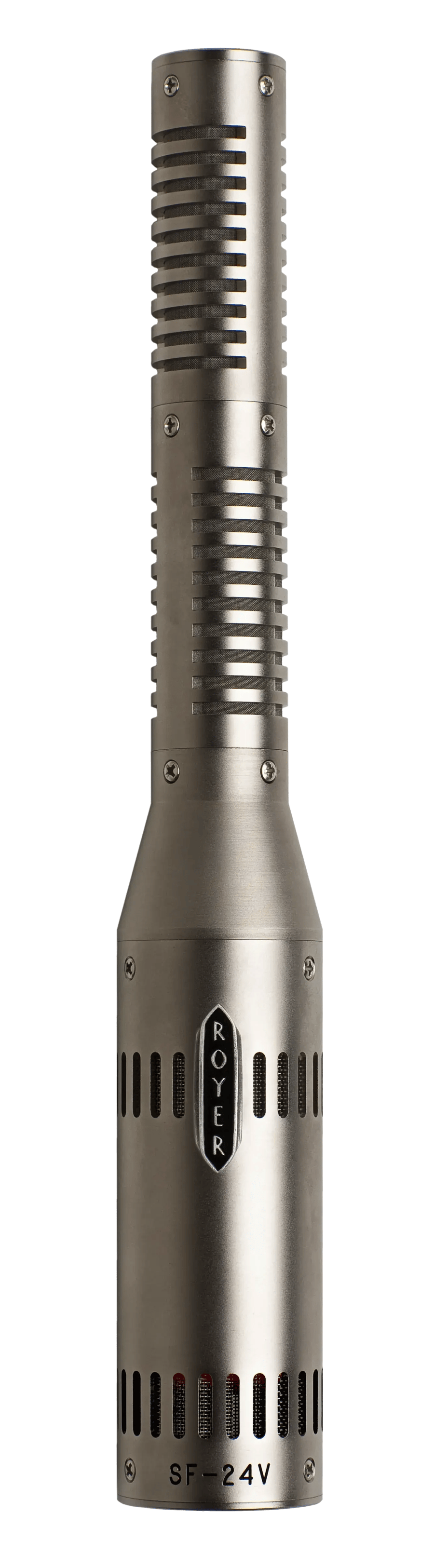 The Royer SF-24V vacuum tube stereo ribbon microphone, full length