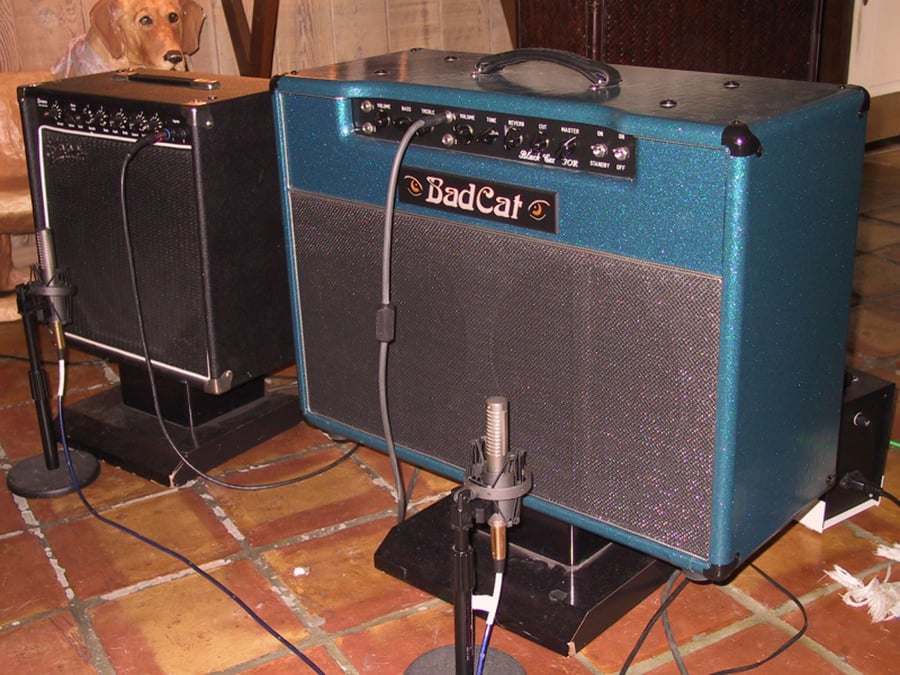 R-121s on jazz guitarist Pat Kelly’s amps