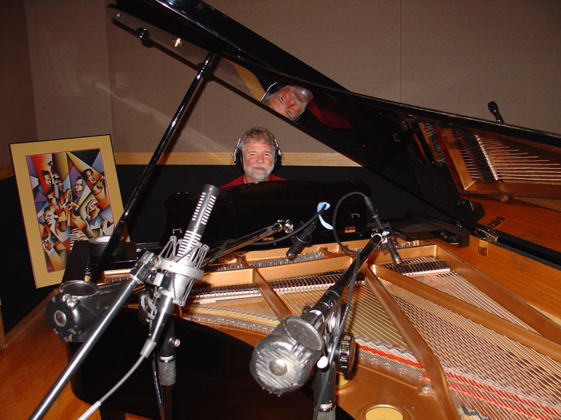 SF-12 stereo ribbon mic at the outer edge of Chuck Leavell’s piano