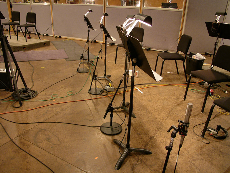 R-121 ribbon mics on a brass section on the Sony scoring stage in Los Angeles