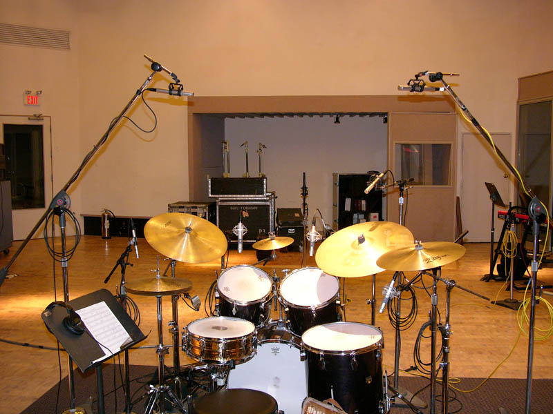 Second view of Steve Kempster’s drum setup with Royer ribbon mics